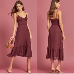 Reformation Embry dress, plum